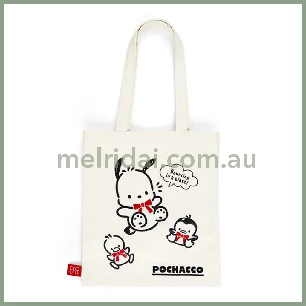 Sanrio | Pochacco Tote Bag 32×1×34.5Cm (35Th Anniversary Red Ribbon) 日本三丽鸥 帕恰狗托特包/单肩包/侧背包（三五好友系列）