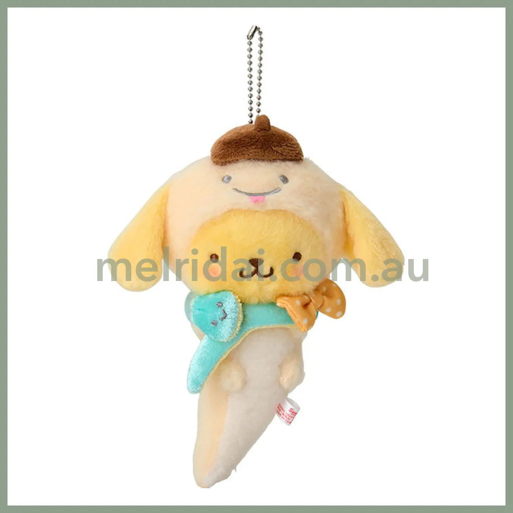 Sanrio | Pompom Purin Mascot Holder Plush Keychain 14.5 X 12.8 6.8Cm (Zodiac Fortune 2024 - Snake)