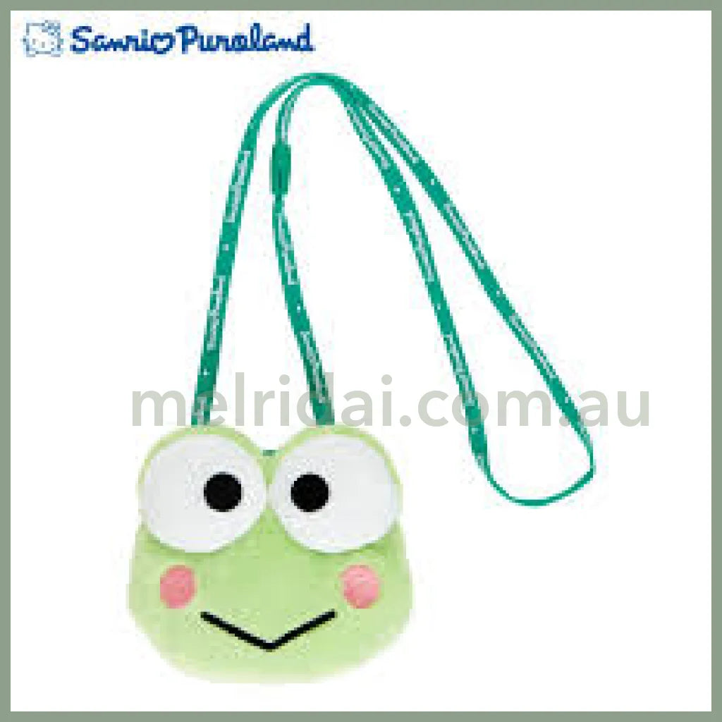 Sanrio Puroland | Plush Shoulder Bag Card Coin Case Rare 大眼蛙 Kero Keroppi