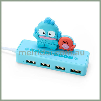 Sanrio | Slim Usb 2.0 Hub Size 9.5X3X6.3 Cm 日本三丽鸥 Usb多孔插座/扩充器/扩展器 丑鱼/人鱼汉顿Hangyodon