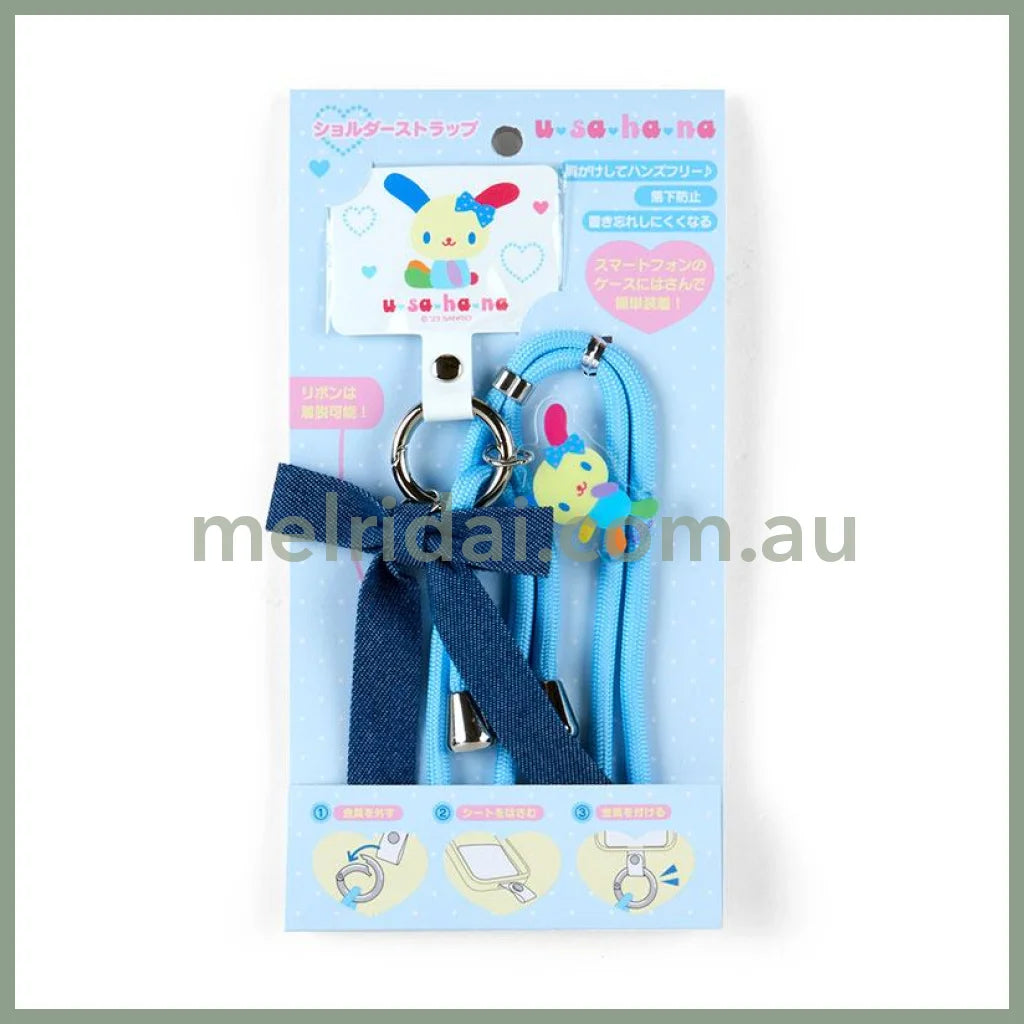 Sanrio | Smartphone Shoulder Strap Usahana (Heisei Character Ribbon) 日本三丽鸥 米花兔/花小兔 手机环&手机挂绳 套装