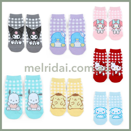 Sanrio | Socks 23 - 25Cm 日本三丽鸥 女款短袜 格纹