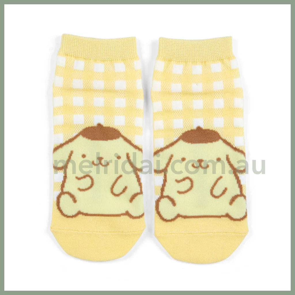 Sanrio | Socks 23 - 25Cm 日本三丽鸥 女款短袜 格纹 布丁狗Pom Pom Purin