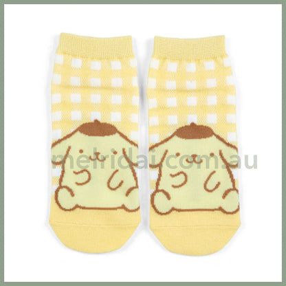 Sanrio | Socks 23 - 25Cm 日本三丽鸥 女款短袜 格纹 布丁狗Pom Pom Purin