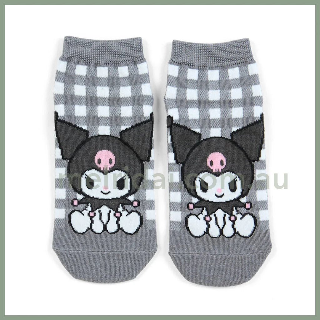 Sanrio | Socks 23 - 25Cm 日本三丽鸥 女款短袜 格纹 库洛米Kuromi