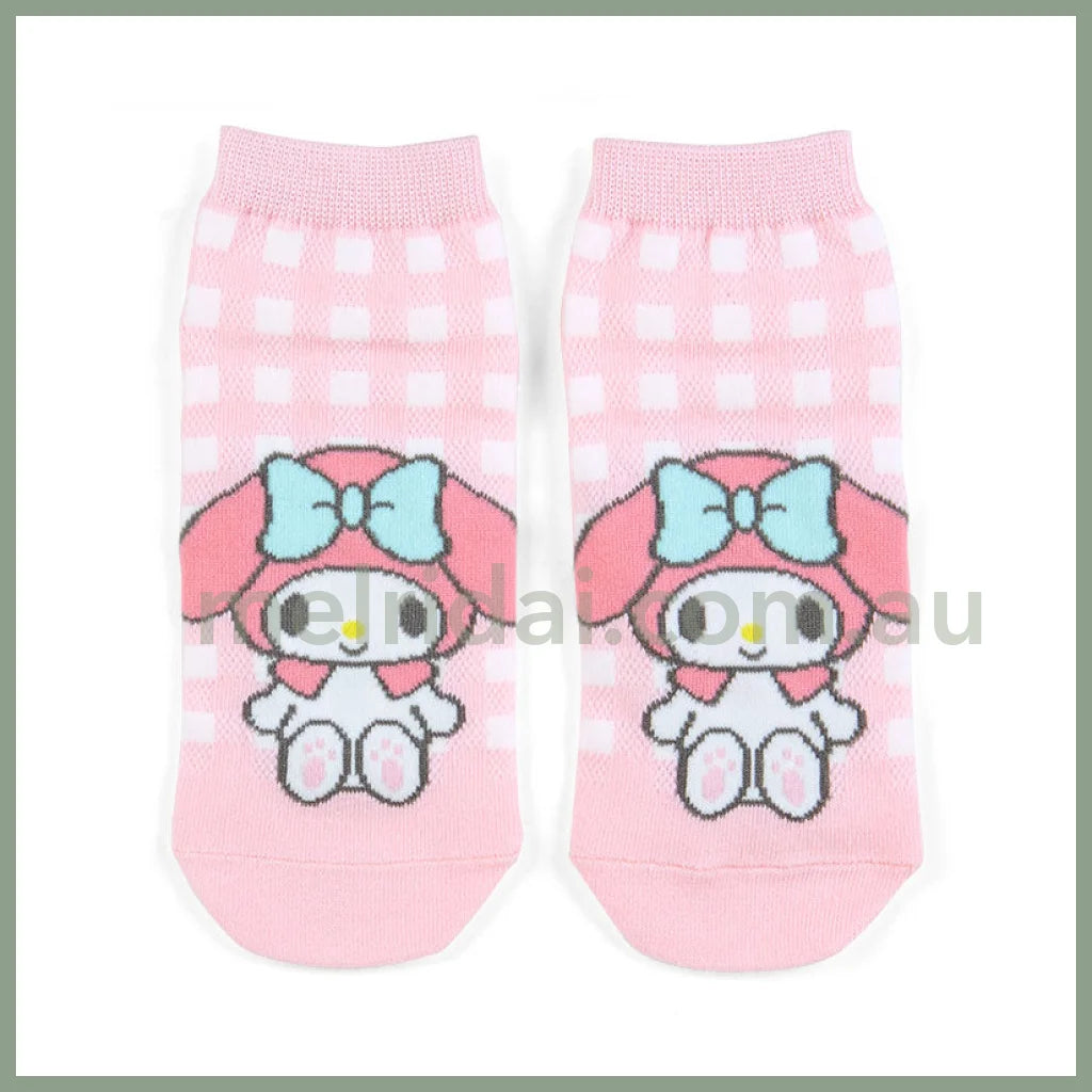 Sanrio | Socks 23 - 25Cm 日本三丽鸥 女款短袜 格纹 美乐蒂My Melody