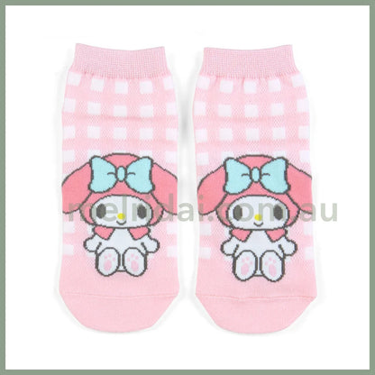 Sanrio | Socks 23 - 25Cm 日本三丽鸥 女款短袜 格纹 美乐蒂My Melody