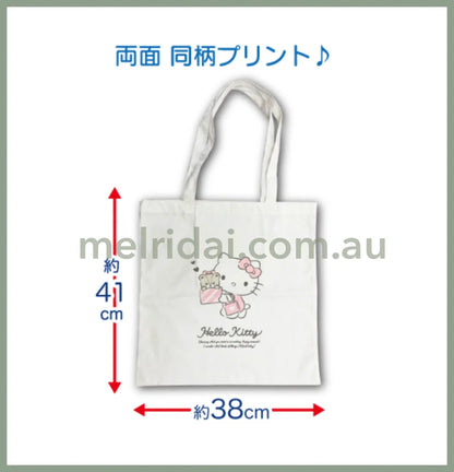 Sanrio | Square Canvas Tote Bag 100%Cotton 41*38Cm / Hello Kitty