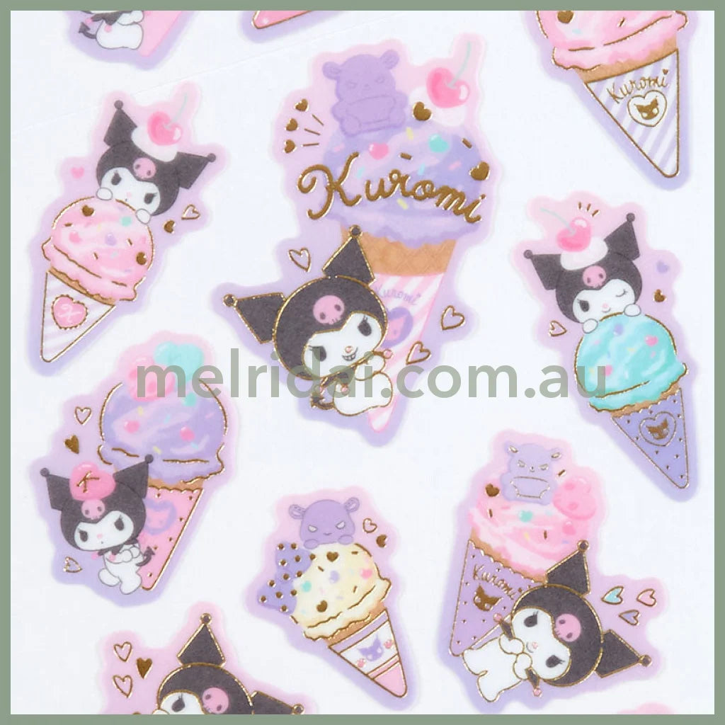 Sanrio | Sticker Set (Ice Cream Party) 日本三丽鸥 半透明金箔烫印 贴纸（甜筒派对）