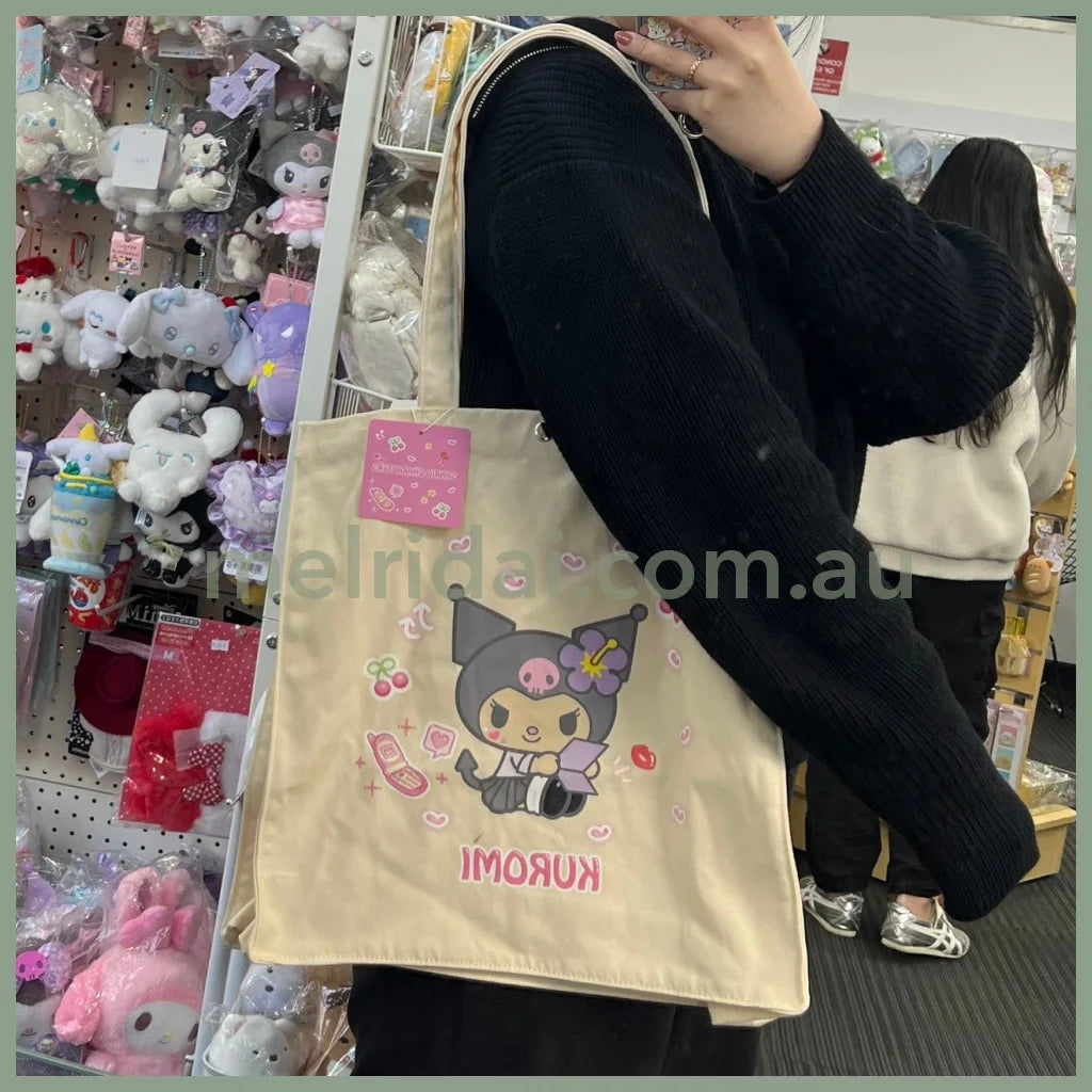 Sanrio | Tote Bag 40Cm * 38Cm 3Cm 日本三丽鸥 超大容量 托特包/单肩包/有暗扣（平成高校）