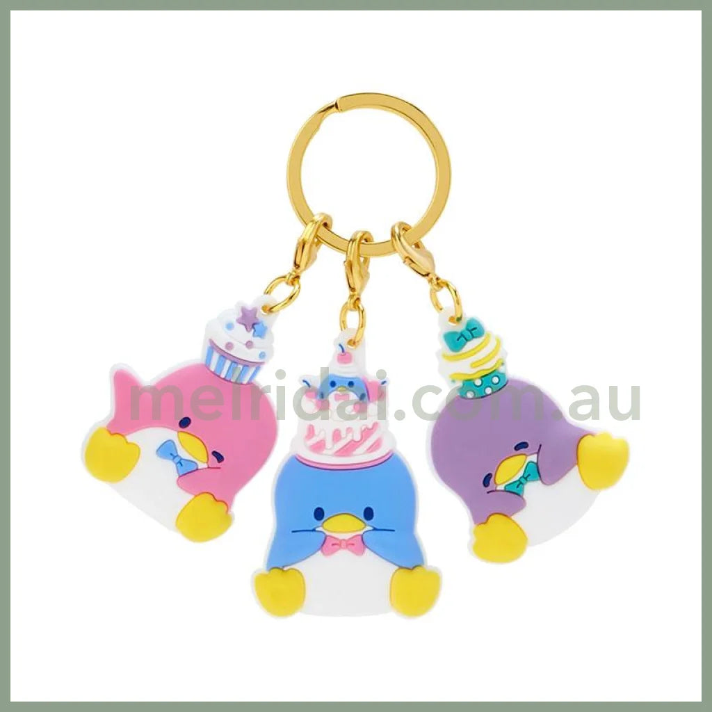 Sanrio | Tuxedosam Rubber 3 Charm Keychain 10 X 8 4Cm (Birthday) 日本三丽鸥 山姆企鹅 三连挂件/钥匙链