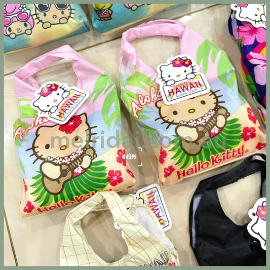 Sanrio | Ukulele Foldable Eco Bag Set 夏威夷 黑皮系列 凯蒂猫 限定购物袋套装/组合 子母托特包