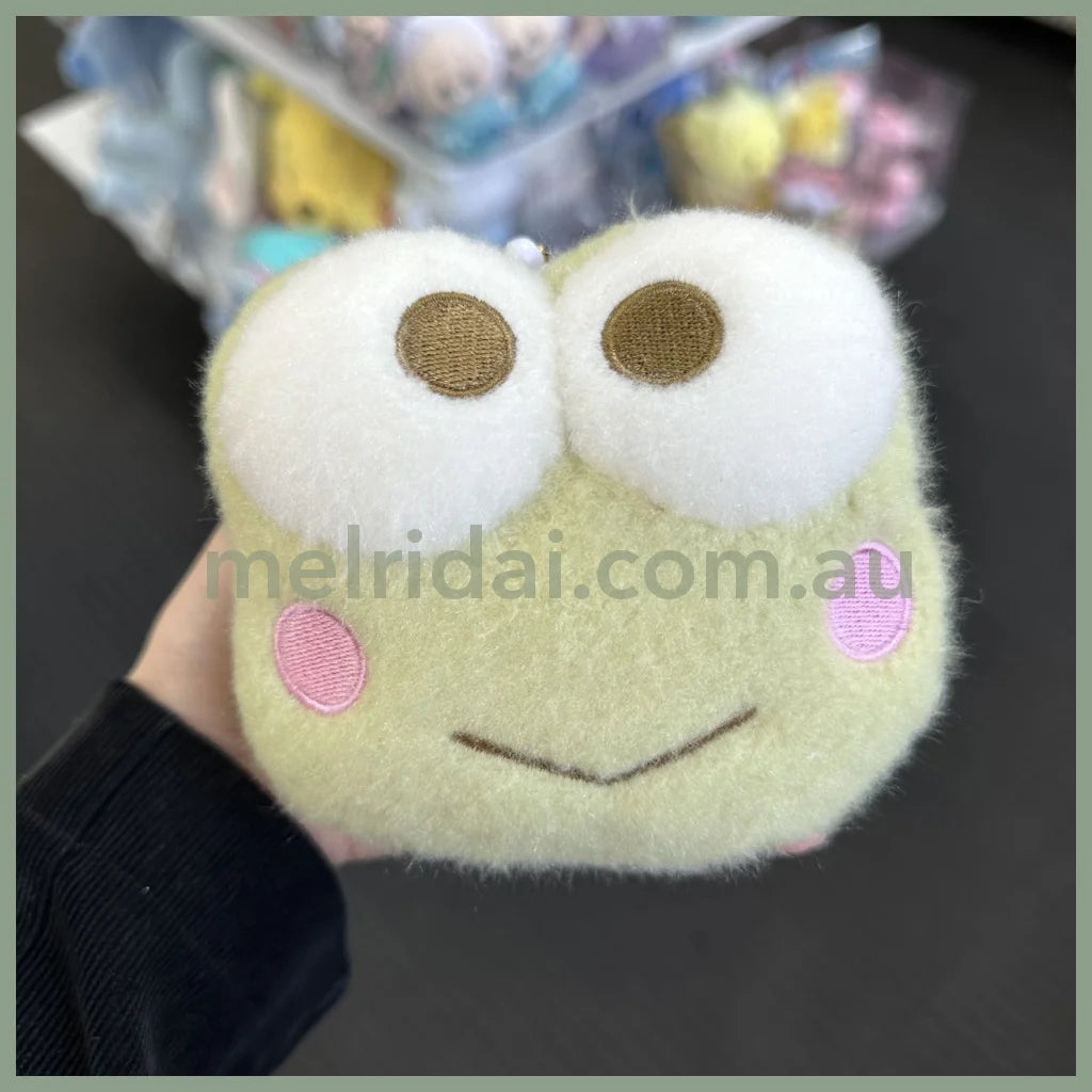 Sanrio | Vintage Retro Keroppi Fluffy Face Pass Case & Coin 135×125×50Mm