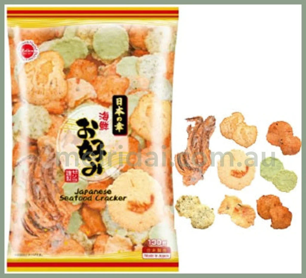 【赏味期限2024.9.26】Suzuki Eikodo | Seafood Cracker 130G 铃木荣光堂 综合海鲜米果/虾片/仙贝