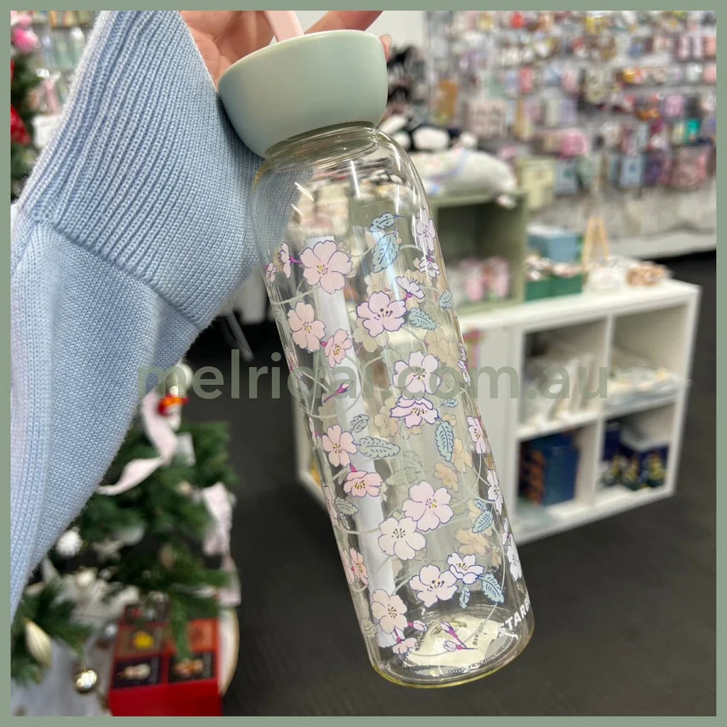 Starbucks Japan | Sakura 2024 Bottle With Sillicone Strap 532Ml 日本星巴克 樱花季 透明印花随身杯/冷水杯