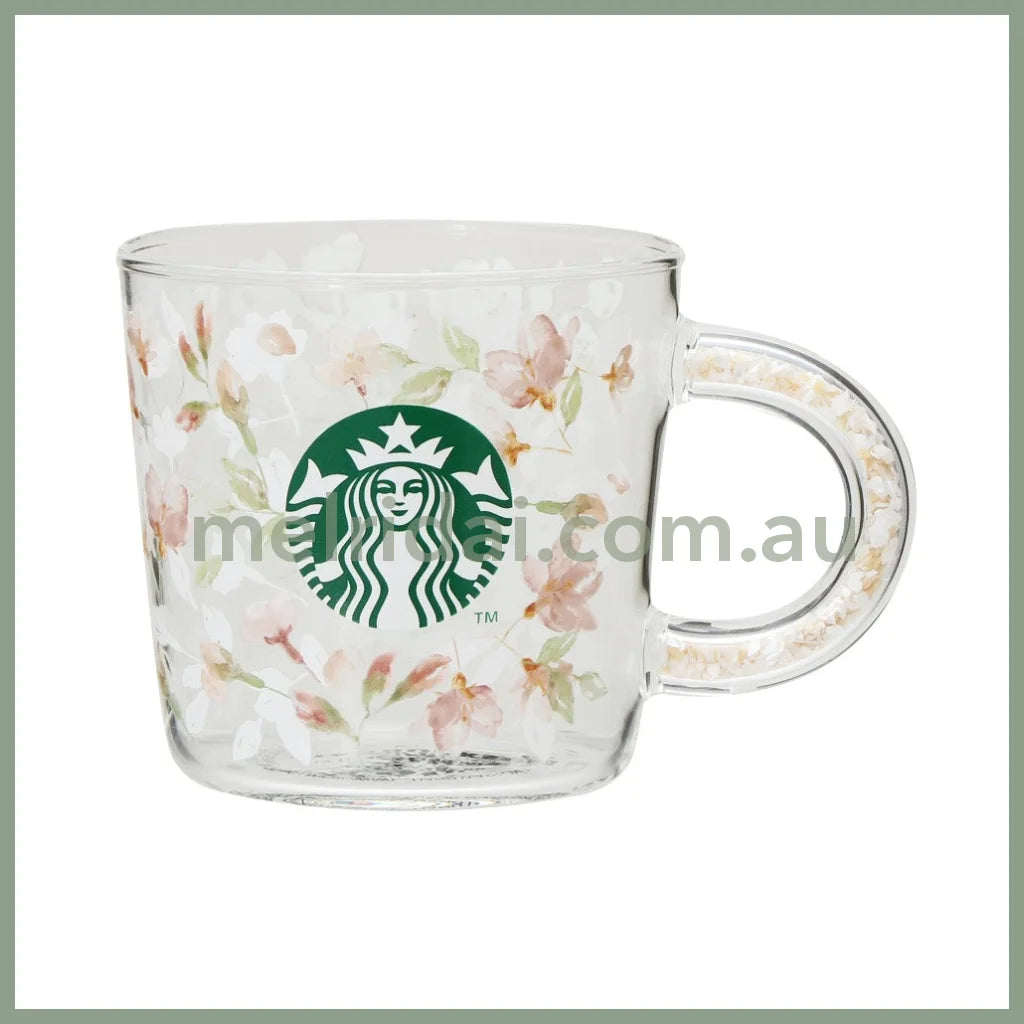 Starbucks Japan | Sakura 2024 Glass Mug Heat Resistant Shell Handle 355Ml 日本星巴克 樱花季