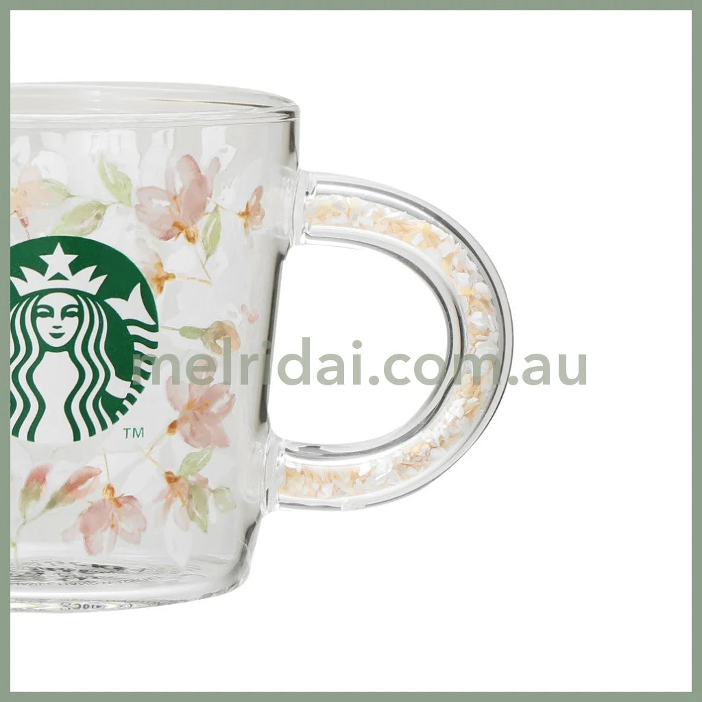 Starbucks Japan | Sakura 2024 Glass Mug Heat Resistant Shell Handle 355Ml 日本星巴克 樱花季