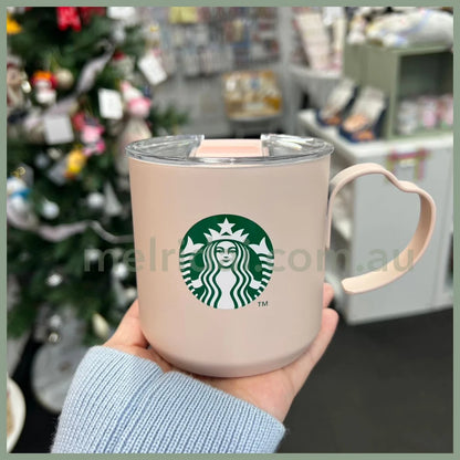 STARBUCKS JAPAN | SAKURA 2024 Stainless Steel Mug Petal Handle 355ml 日本星巴克  樱花季 不锈钢保温杯/桌面马克杯/爱心手柄/有盖