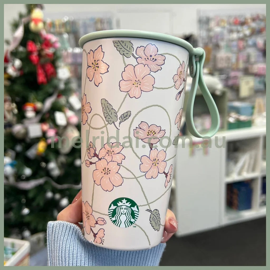 Starbucks Japan | Sakura 2024 Strap Cup Shape Stainless Bottle 355Ml Tumbler 日本星巴克