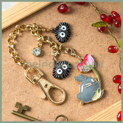 Studio Ghibli｜My Neighbor Totoro Charm Chain My 19×2.2×0.3Cm 宫崎骏 吉卜力 龙猫金属挂件/挂链/钥匙链 Big & Flower