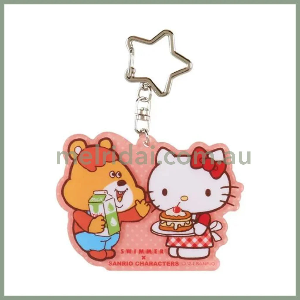 Swimmer X Sanrio | Acrylic Keychain Secret Box 10 7.5 1.5 Cm 日本三丽鸥 亚克力挂件/钥匙链 盲盒 (Swimmer联名款)