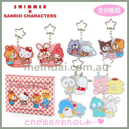 Swimmer X Sanrio | Acrylic Keychain Secret Box 10 7.5 1.5 Cm 日本三丽鸥 亚克力挂件/钥匙链 盲盒 (Swimmer联名款)