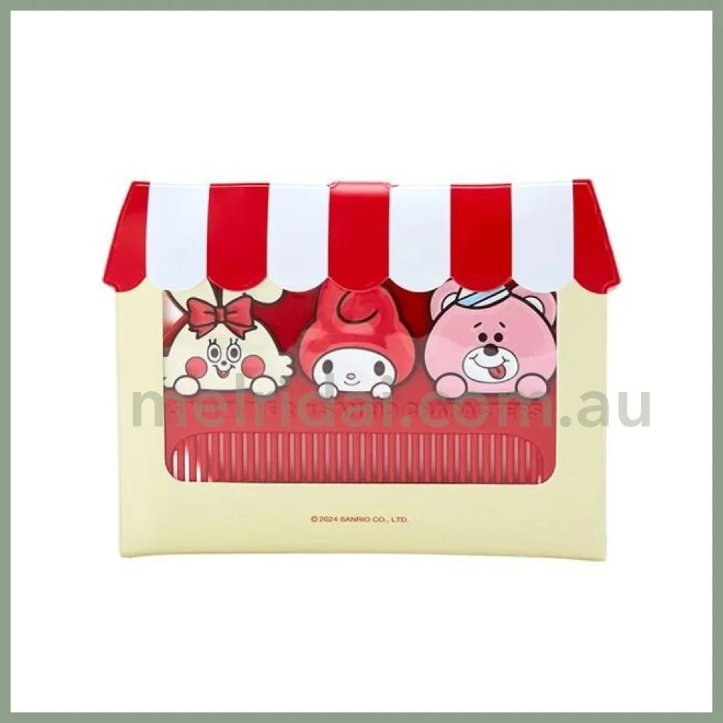 Swimmer X Sanrio | Mirror & Comb Set With Case 14×1×10.5Cm 日本三丽鸥 人物大集合 随身镜&小梳子&扣式收纳袋 (Swimmer联名款)