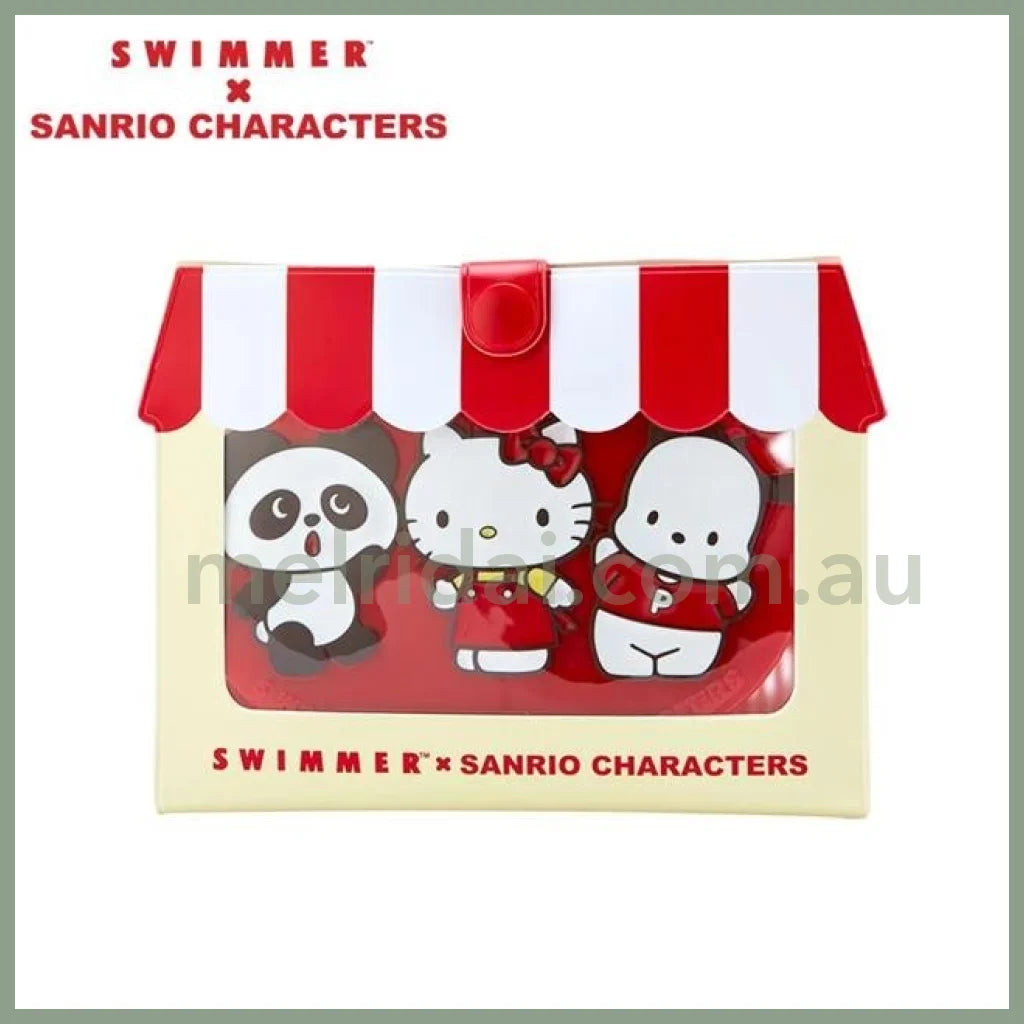 Swimmer X Sanrio | Mirror & Comb Set With Case 14×1×10.5Cm 日本三丽鸥 人物大集合 随身镜&小梳子&扣式收纳袋 (Swimmer联名款)