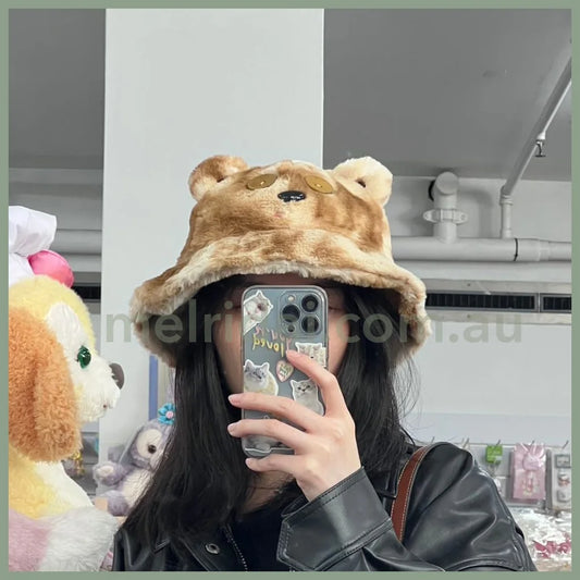 Usj｜Minons Bob’s Favourite Bear Tim Fluffy Bucket Hat 大阪环球影城 神偷奶爸/小黄人 Tim熊 毛绒 渔夫帽 头围可调节