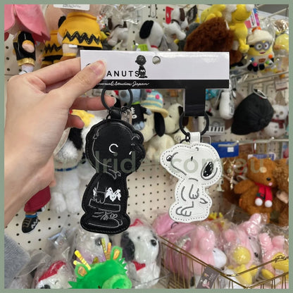 Usj｜Peanuts Snoopy Pair Keychain 大阪环球影城 史努比 皮质挂件/包挂/钥匙链Set（黑白系列）