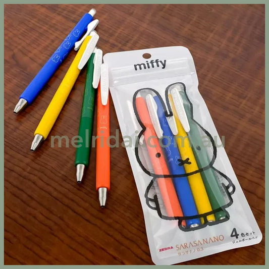 Zebra X Miffy | Gel Ballpoint Pen Sarasa Nano 0.3Mm 4Pcs 4 Colors